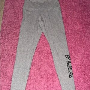 PINK Victoria's Secret Grey Yoga Top with Bold Logo